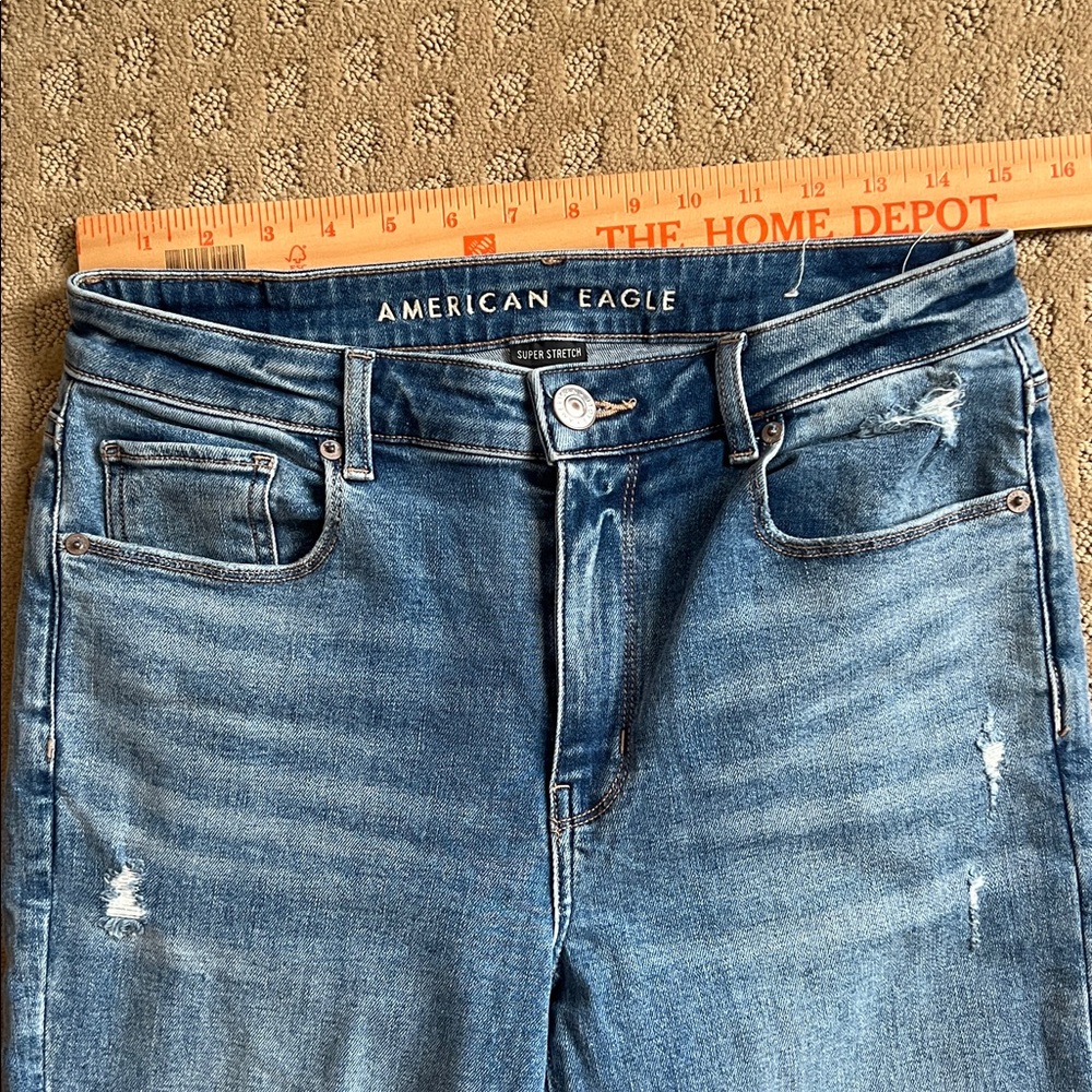 American Eagle AEO  High Rise Skinny Jeans long Tall 32 Inseam - Picture 6 of 7
